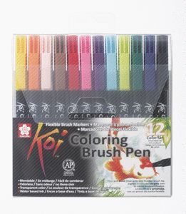 ROTULADORES KOI COLOR PINCEL ESTUCHE 12 UNIDADES