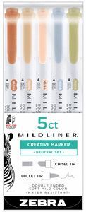ROTULADOR ZEBRA MILDLINER NEUTRAL 5 COLORES SURTID
