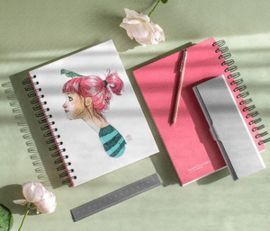 CUADERNO ESTHER GILI PAJAROS TAPA DURA ANILLA ANCH