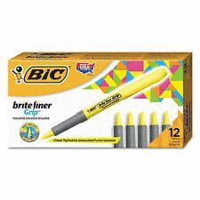 MARCADOR BIC HIGHLIGHTER GRIP 1.6 MM AMARILLO
