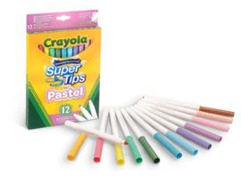 ROTULADOR CRAYOLA SUPER PUNTA 12 COLORES PASTEL