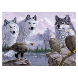 PINTAR POR NUMEROS 13 PIEZAS LOBOS