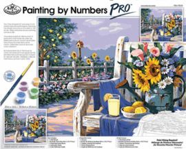 TABLILLA ENTELADA PINTAR POR NUMEROS PRO. FLORES Y