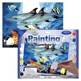 PINTAR POR NUMEROS 13 PIEZAS DELFINES