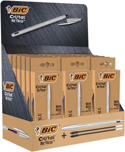 EXPOSITOR 21 BOLIGRAFOS BIC CRISTAL RE´NEW + 50 CR