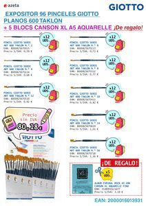 EXPOSITOR 96 PINCELES GIOTTO PLANOS 600 TAKLON + 5