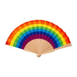 ABANICO POLIESTER Y MADERA 23CMS ORGULLO