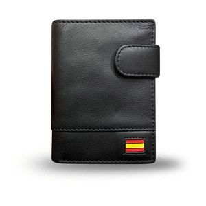 CARTERA PIEL HOMBRE GRANADA NEGRO ESPAÑA KRONOS 10