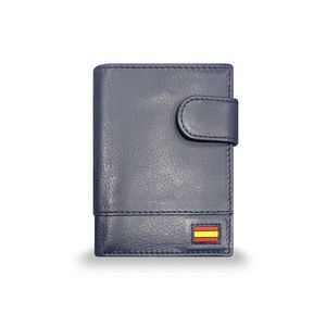 CARTERA PIEL HOMBRE GRANADA AZUL ESPAÑA KRONOS 10,