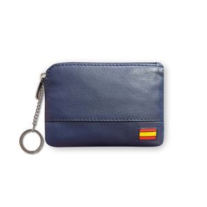 MONEDERO PIEL HOMBRE GRANADA AZUL ESPAÑA KRONO´S 7
