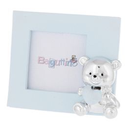 MINIPORTAFOTO 5X5 OSO CON CORAZON - AZUL CLARO