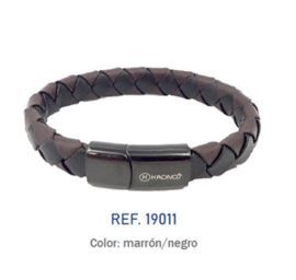 PULSERADE PIEL TRENZADO TRIANGULAR MARRON CIERRE A