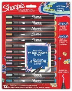 ROTULADOR SHARPIE ACRILICO BLISTER 12 PUNTA REDOND