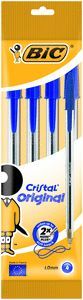 BOLIGRAFO BIC CRISTAL MEDIO BLISTER 4 UDS AZUL 830