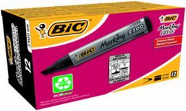 ROTULADOR BIC PERMANENTE BISELADO NEGRO ECOLUTIONS