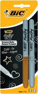 MARCADOR BIC PERMANENTE MARKING GOLD SILVER BL 2 U