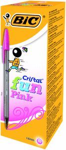 BOLIGRAFO BIC CRISTAL FUN LARGE ROSA