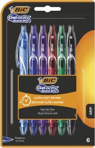 BOLIGRAFO BIC GELOCITY QUICK DRY BLISTER DE 6 COLO