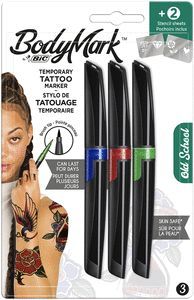 ROTULADOR TATTO BODYMARK BLISTER 3 UDS OLD SCHOOL