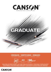BLOC ENC A5 40H 96 GR CANSON GRADUATE CROQUIS FINO