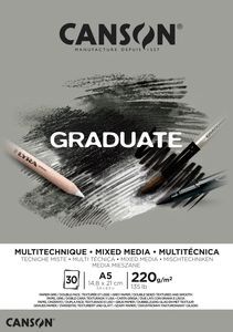 BLOC ENCOLADO A5 30H CANSON GRADUATE MIX MEDIA 220