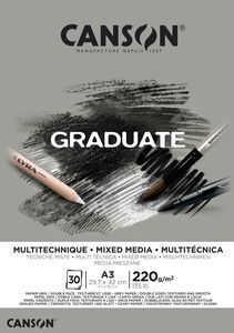 BLOC ENCOLADO A3 30H CANSON GRADUATE MIX MEDIA 220