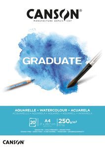 BLOC ENC A4 20H 250 GR CANSON GRADUATE ACUARELA FI
