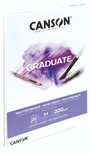 BLOC ENC A4 20H CANSON GRADUATE MIX MEDIA FINO 200