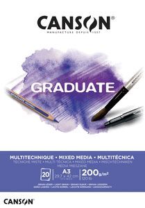 BLOC ENC A3 20H CANSON GRADUATE MIX MEDIA FINO 200