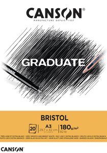 BLOC ENCOLADO A3 20H 180GR CANSON GRADUATE BRISTOL
