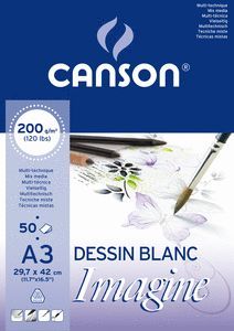 BLOC ENCOLADO A3 50H CANSON IMAGINE FINO 200GR
