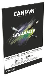 BLOC ENCOLADO A4 20H 240 GR CANSON GRADUATE MIX ME
