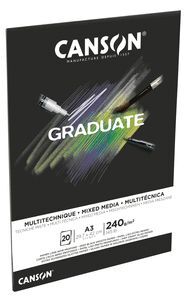 BLOC ENCOLADO A3 20H 240 GR CANSON GRADUATE MIX ME