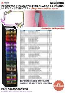 EXPOSITOR 2100 CARTULINAS GUARRO A3 185 GRS 42 EST