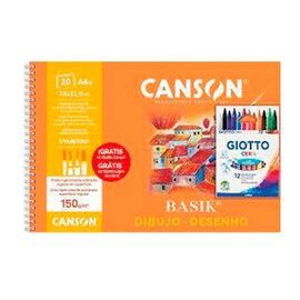 BLOC PAPEL BASIK A4+ 150GR 20H + CERAS GIOTTO 12 C