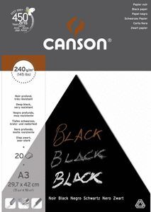 BLOC ENCOLADO A3 20H CANSON BLACK FINO NEGRO