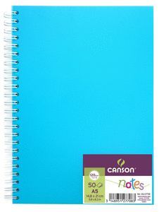 ALBUM ESPIRAL PP A5 50H CANSON NOTES FINO AZUL CIE