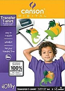 PAPEL TRANSFER CANSON A4 10H 140G NEGRO INKJET