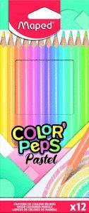 LAPIZ MAPED COLOR´PEPS 12 COLORES PASTEL ESTUCHE D