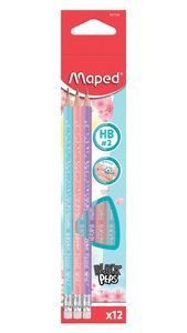 LAPIZ DE GRAFITO PASTEL CON GOMA HB ESTUCHE DE CAR