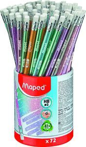 LAPIZ GRAFITO MAPED HB PLASTICO GLITTER DECO CON G