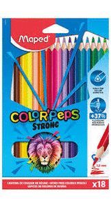 LAPIZ COLORES PLASTICO COLORPEPS 18 COLORES ESTUCH