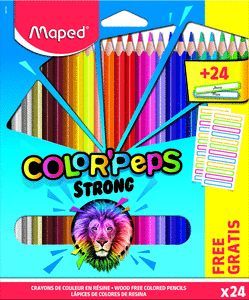 LAPIZ MAPED COLOR´PEPS STRONG 24 COLORES + 24 ETIQ