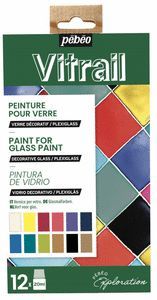 PINTURA VITRAIL 20 ML 12 COLORES SURTIDOS