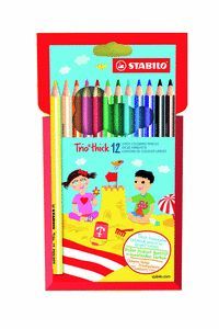 LAPIZ TRIO MAXI STABILO 12UNID COLORES SURTIDOS
