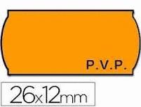 ETIQUETA ROLLO 26X16 NARANJA REMOVIBLE PACK 6UND.