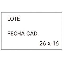 ETIQUETAS 26X16MM BLANCO ADHESIVO REMOVIBLE LOTE+C