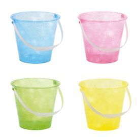 CUBO DE PLAYA 17 CM VACIO GLITTER, 4 STD