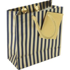BOLSA PEPEL REGALO PREMIUM NOCHE AZUL RAYAS 12X4,5