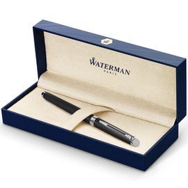 PLUMA WATERMAN HEMISPHERE F NEGRO MATE CON DETALLE